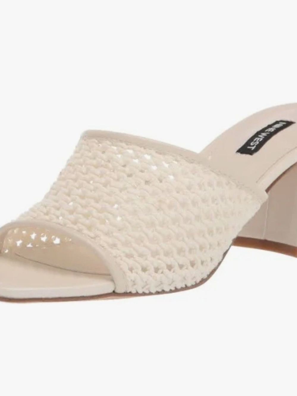 Nine West Ivory Woven Open-Toe Slide